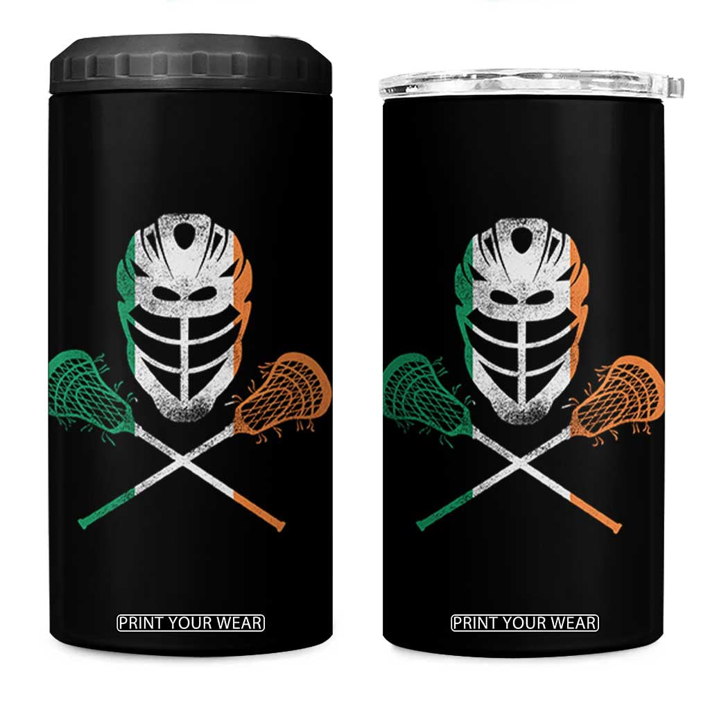 Ireland Lacrosse 4 in 1 Can Cooler Tumbler Irish Flag Ireland TS10 One Size: 16 oz Black Print Your Wear
