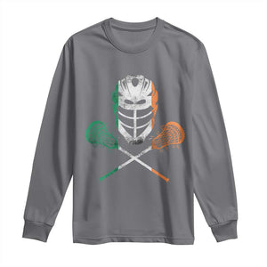 Ireland Lacrosse Long Sleeve Shirt Irish Flag Ireland TS10 Charcoal Print Your Wear
