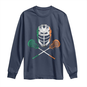 Ireland Lacrosse Long Sleeve Shirt Irish Flag Ireland TS10 Navy Print Your Wear