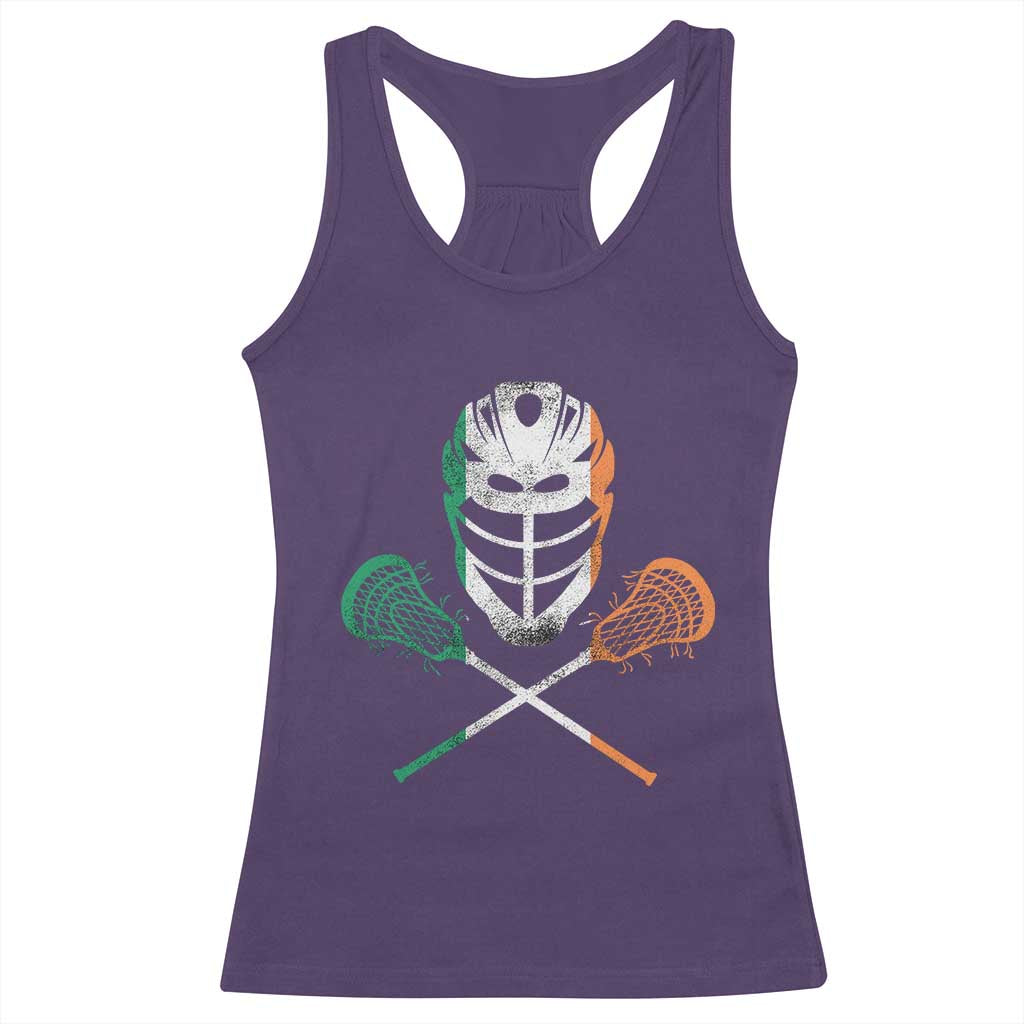 Ireland Lacrosse Racerback Tank Top Irish Flag Ireland TS10 Purple Print Your Wear
