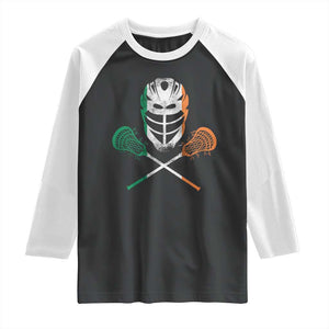Ireland Lacrosse Raglan Shirt Irish Flag Ireland TS10 Black White Print Your Wear