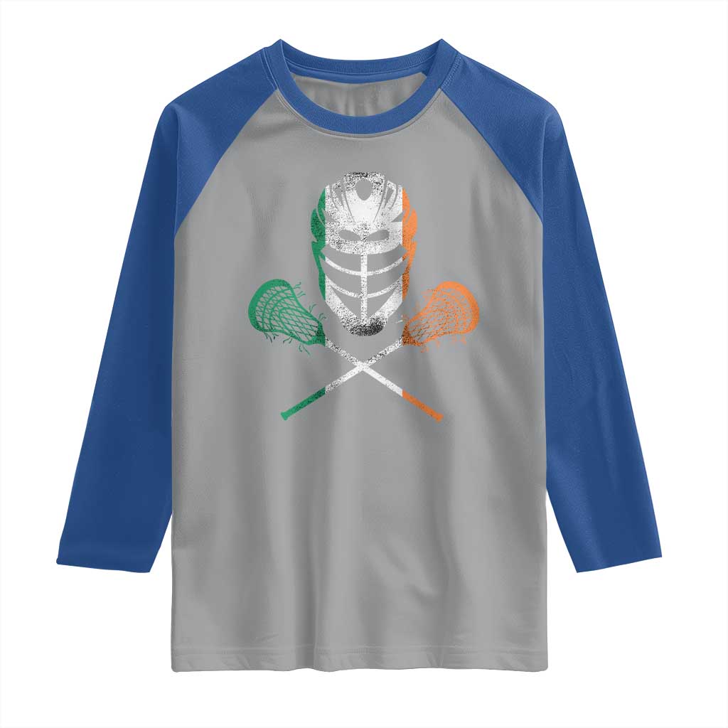 Ireland Lacrosse Raglan Shirt Irish Flag Ireland TS10 Sport Gray Royal Print Your Wear