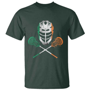 Ireland Lacrosse T Shirt Irish Flag Ireland TS10 Dark Forest Green Print Your Wear