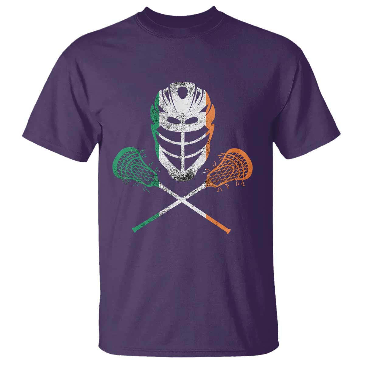 Ireland Lacrosse T Shirt Irish Flag Ireland TS10 Purple Print Your Wear