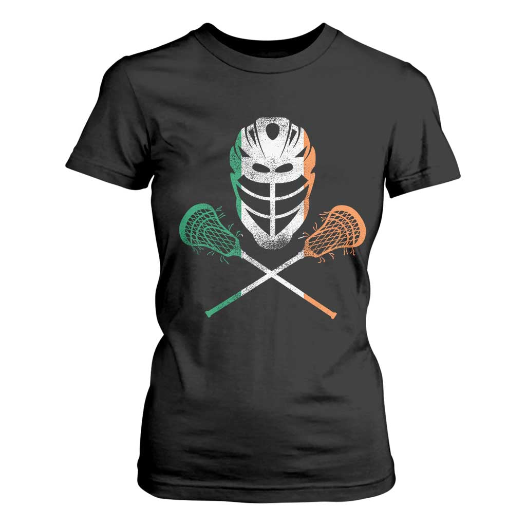 Ireland Lacrosse T Shirt For Women Irish Flag Ireland TS10 Black Print Your Wear