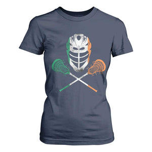 Ireland Lacrosse T Shirt For Women Irish Flag Ireland TS10 Navy Print Your Wear