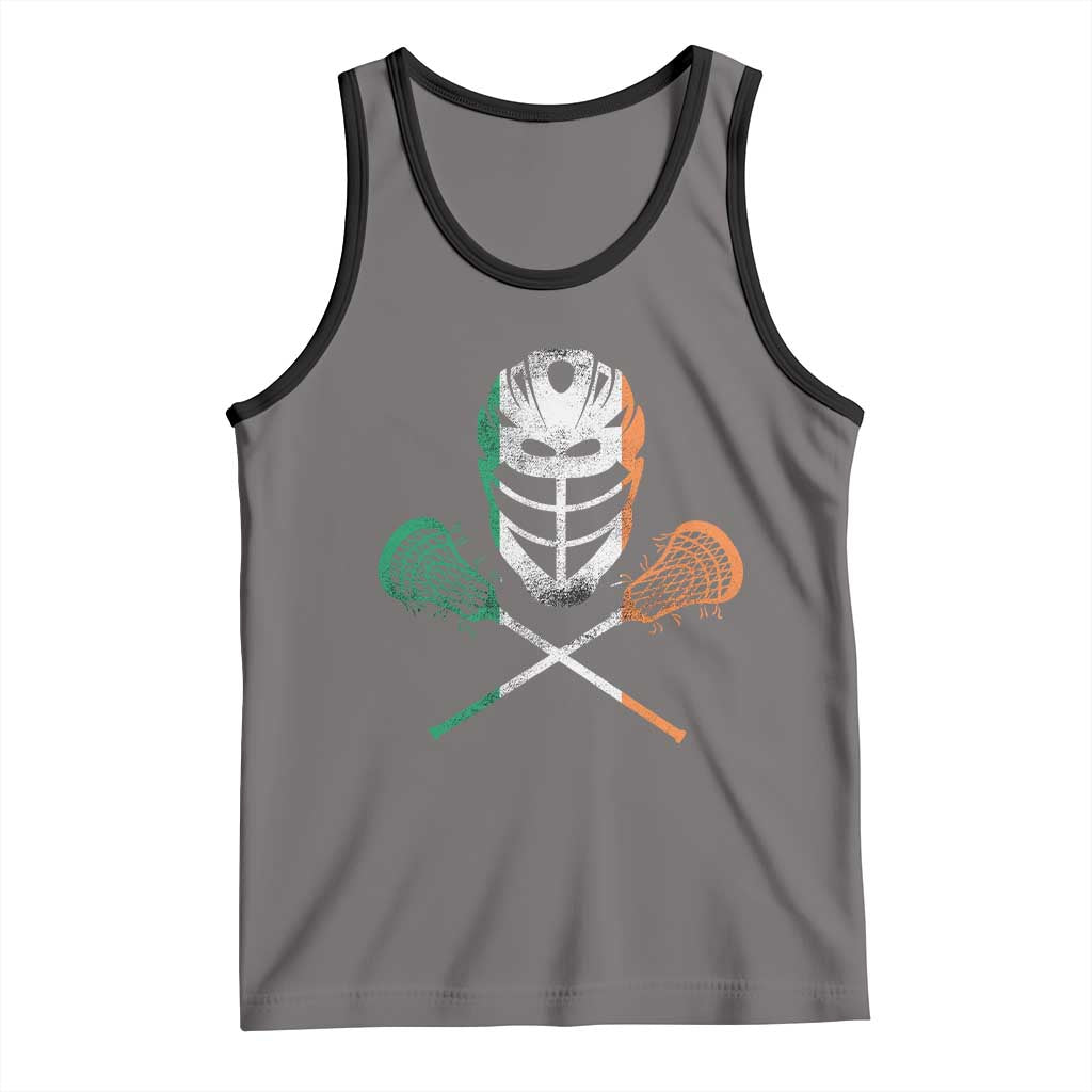 Ireland Lacrosse Tank Top Irish Flag Ireland TS10 Deep Heather Black Print Your Wear