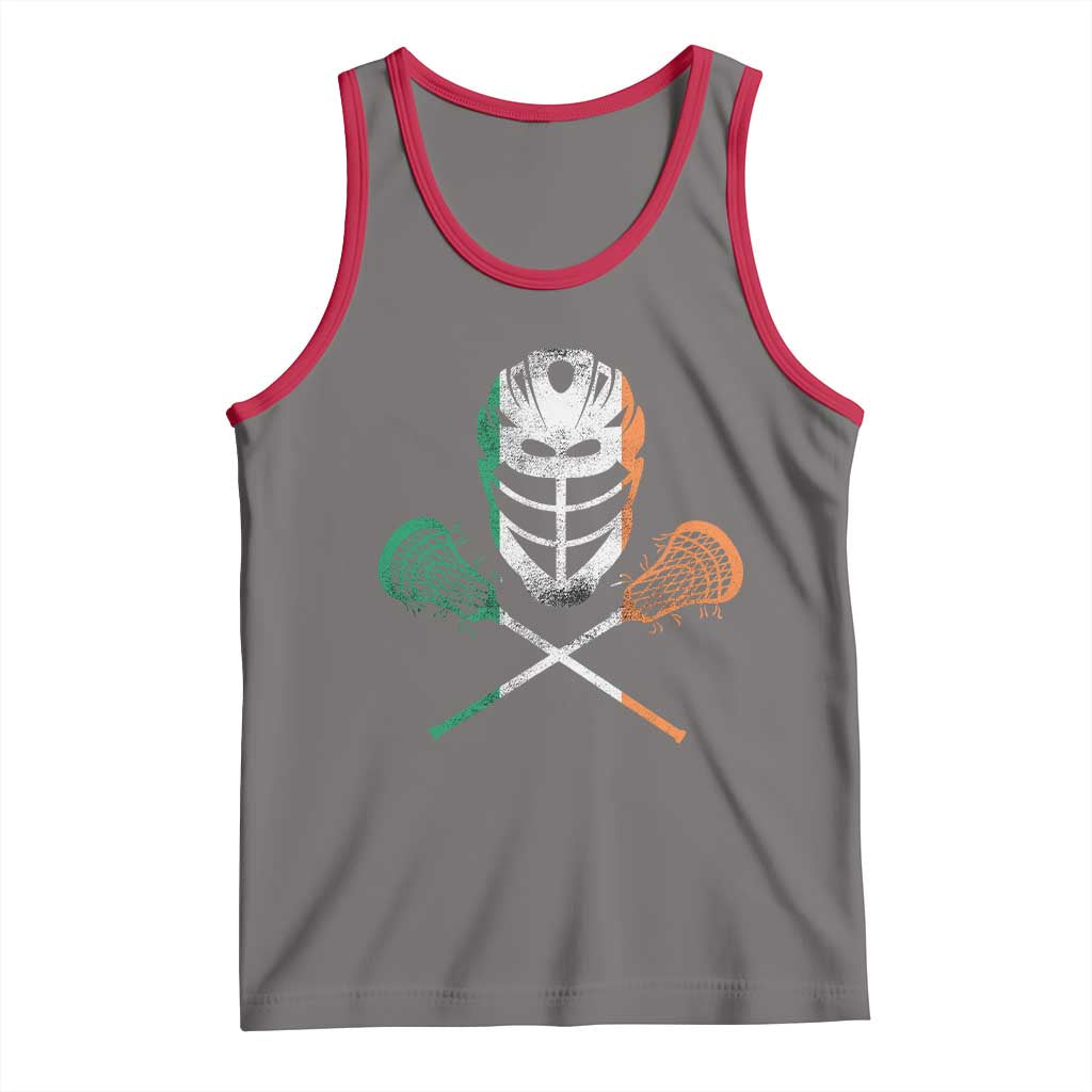 Ireland Lacrosse Tank Top Irish Flag Ireland TS10 Deep Heather Red Print Your Wear