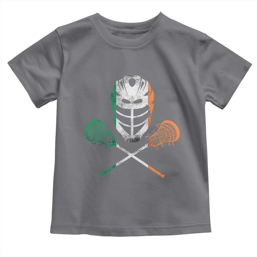 Ireland Lacrosse Toddler T Shirt Irish Flag Ireland TS10 Charcoal Print Your Wear
