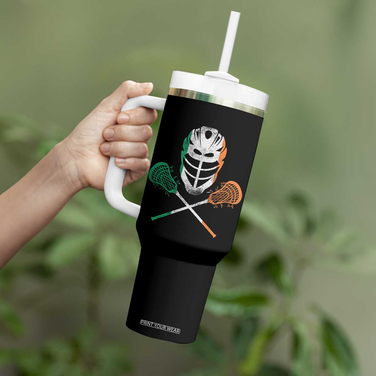 Ireland Lacrosse Tumbler With Handle Irish Flag Ireland TS10 Print Your Wear