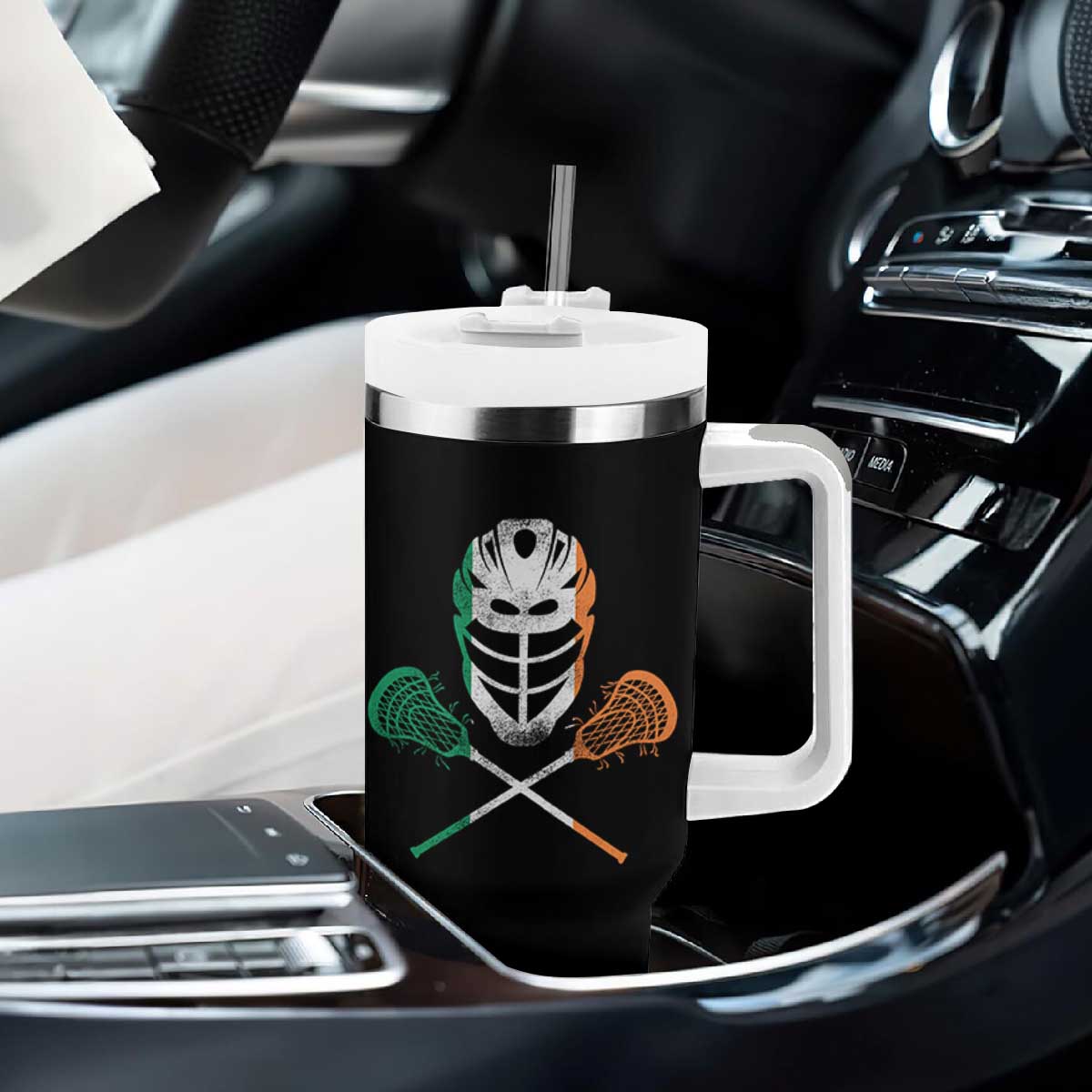 Ireland Lacrosse Tumbler With Handle Irish Flag Ireland TS10 Print Your Wear