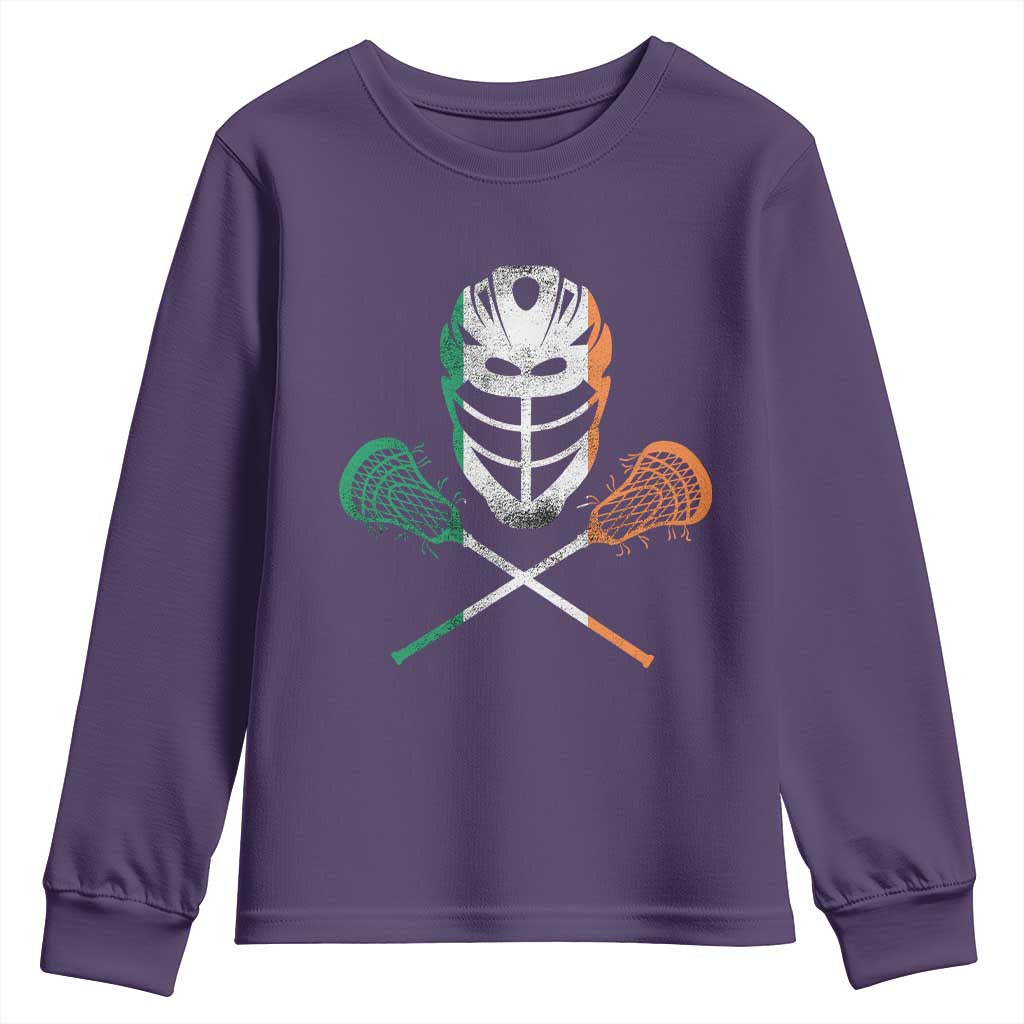 Ireland Lacrosse Youth Sweatshirt Irish Flag Ireland TS10 Purple Print Your Wear