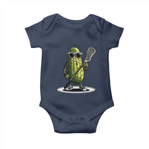 Funny Lacrosse Baby Onesie Pickle Playing Lax Lover Player TS10 Navy Print Your Wear