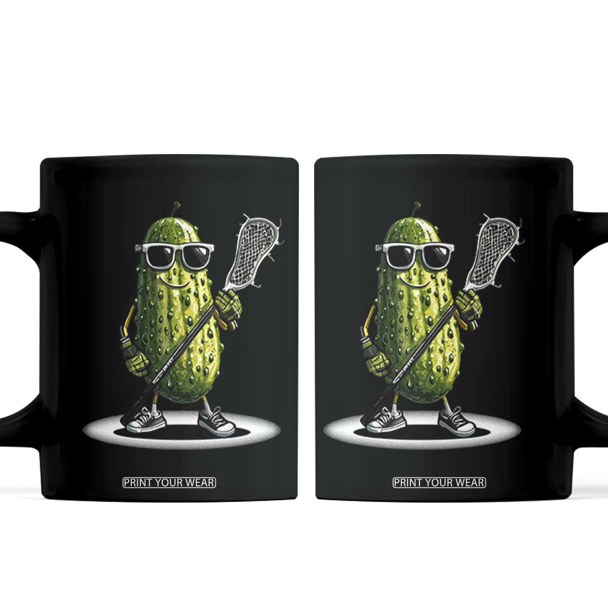 Funny Lacrosse Coffee Mug Pickle Playing Lax Lover Player - Print Your Wear