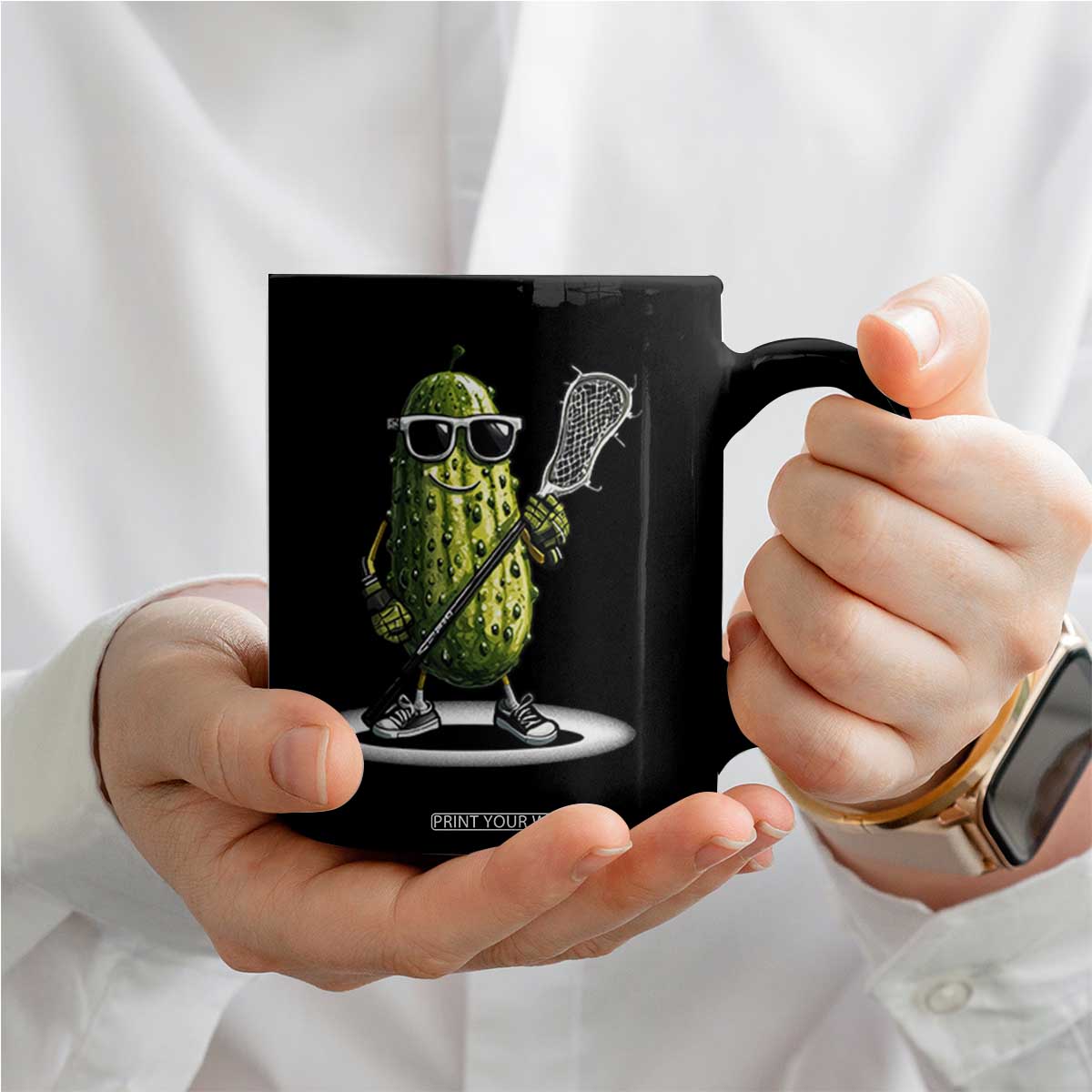 Funny Lacrosse Coffee Mug Pickle Playing Lax Lover Player TS10 Print Your Wear