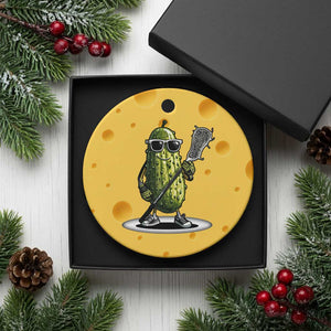 Funny Lacrosse Ceramic Ornament Pickle Playing Lax Lover Player TS10 1pc Yellow Cheese Print Your Wear