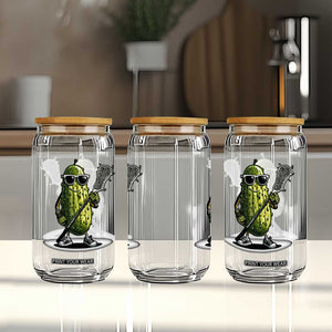 Funny Lacrosse Glass Can Pickle Playing Lax Lover Player TS10 Print Your Wear