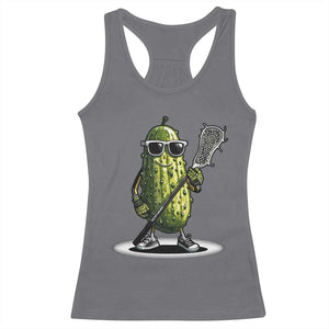 Funny Lacrosse Racerback Tank Top Pickle Playing Lax Lover Player TS10 Charcoal Print Your Wear