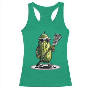 Funny Lacrosse Racerback Tank Top Pickle Playing Lax Lover Player TS10 Irish Green Print Your Wear