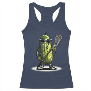 Funny Lacrosse Racerback Tank Top Pickle Playing Lax Lover Player TS10 Navy Print Your Wear
