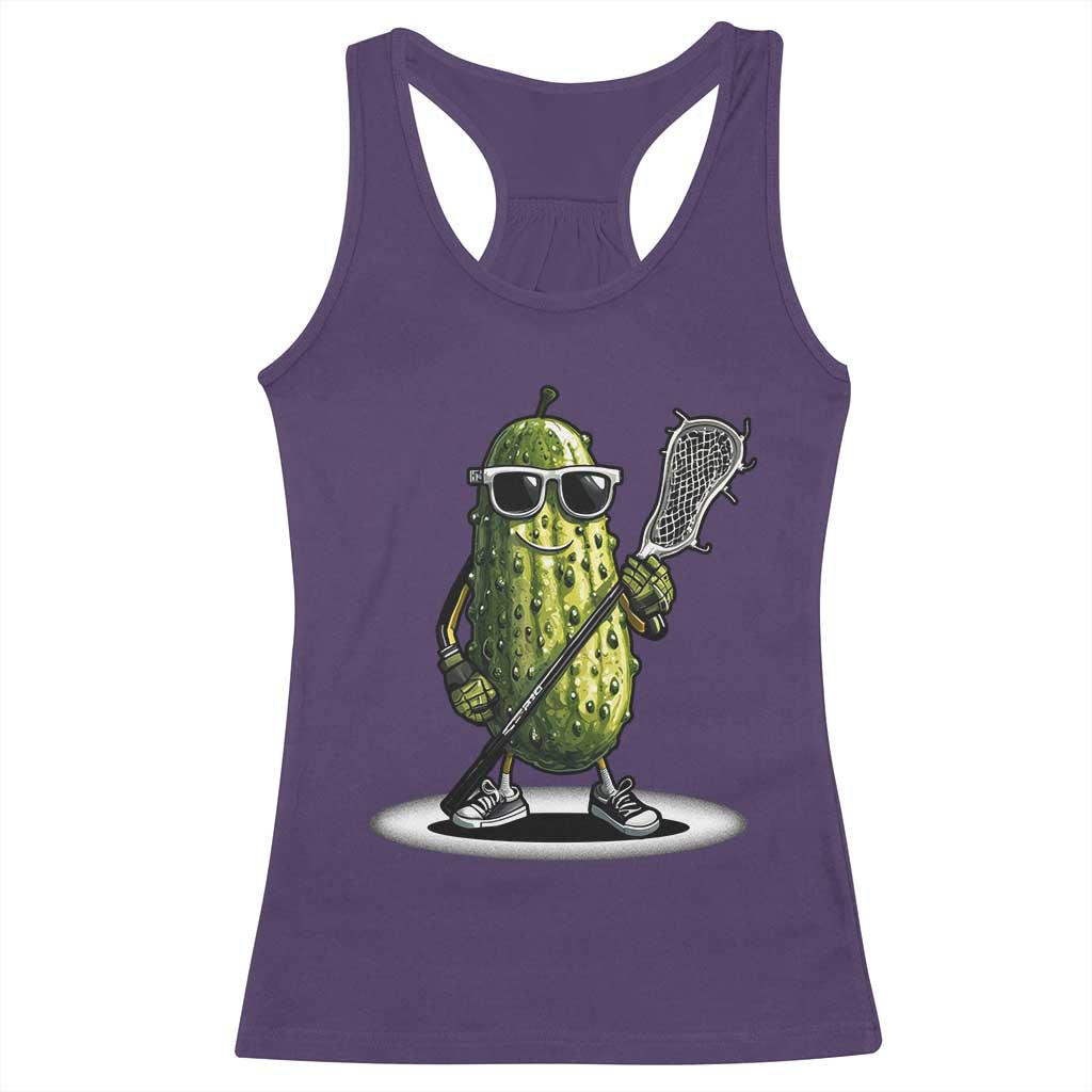 Funny Lacrosse Racerback Tank Top Pickle Playing Lax Lover Player TS10 Purple Print Your Wear