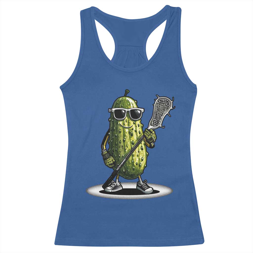 Funny Lacrosse Racerback Tank Top Pickle Playing Lax Lover Player TS10 Royal Blue Print Your Wear