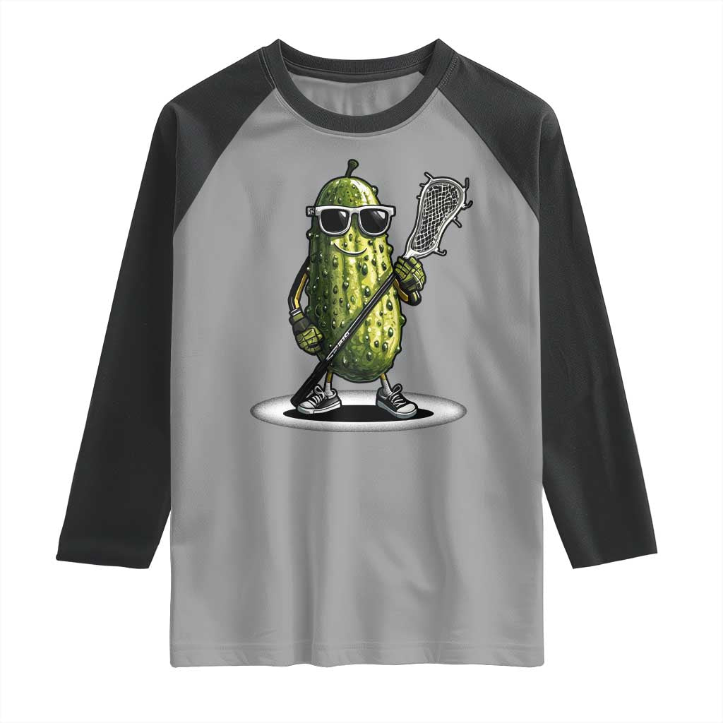 Funny Lacrosse Raglan Shirt Pickle Playing Lax Lover Player TS10 Sport Gray Black Print Your Wear