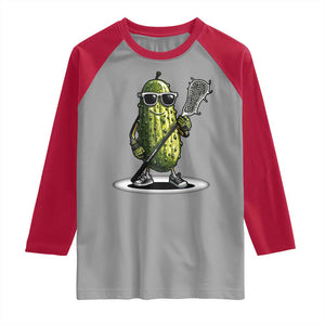 Funny Lacrosse Raglan Shirt Pickle Playing Lax Lover Player TS10 Sport Gray Red Print Your Wear