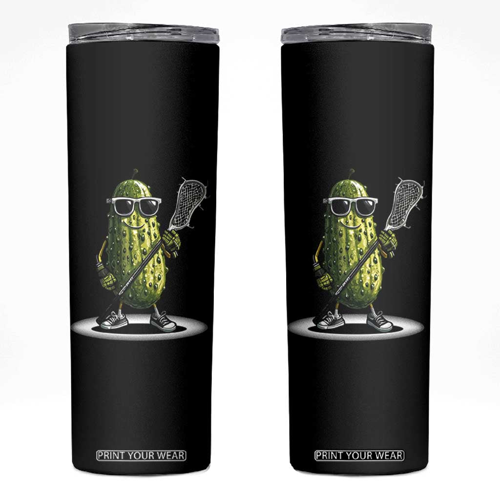 Funny Lacrosse Skinny Tumbler Pickle Playing Lax Lover Player TS10 Black Print Your Wear
