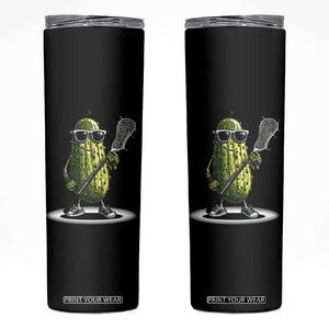 Funny Lacrosse Skinny Tumbler Pickle Playing Lax Lover Player TS10 Black Print Your Wear