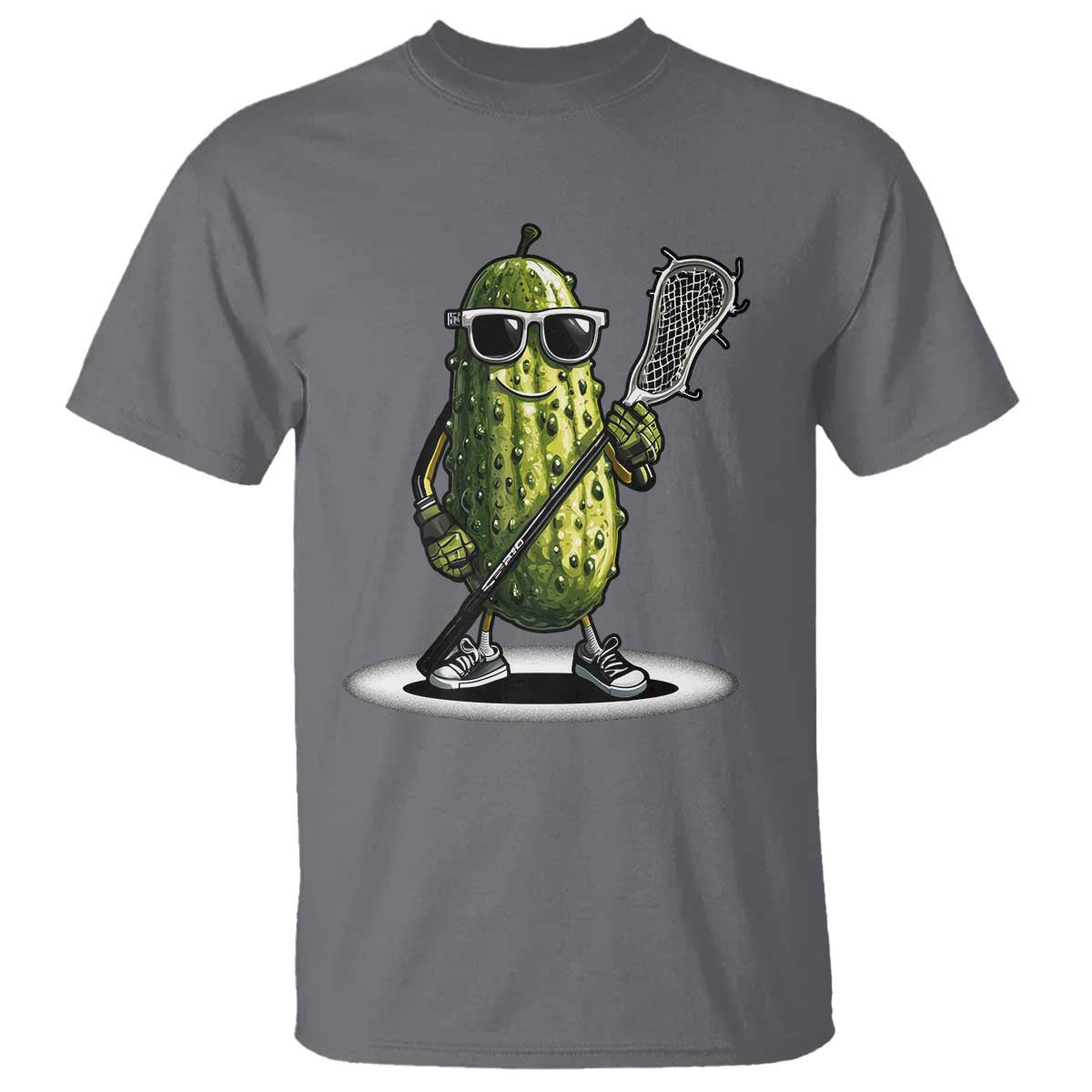 Funny Lacrosse T Shirt Pickle Playing Lax Lover Player TS10 Charcoal Print Your Wear