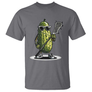 Funny Lacrosse T Shirt Pickle Playing Lax Lover Player TS10 Charcoal Print Your Wear