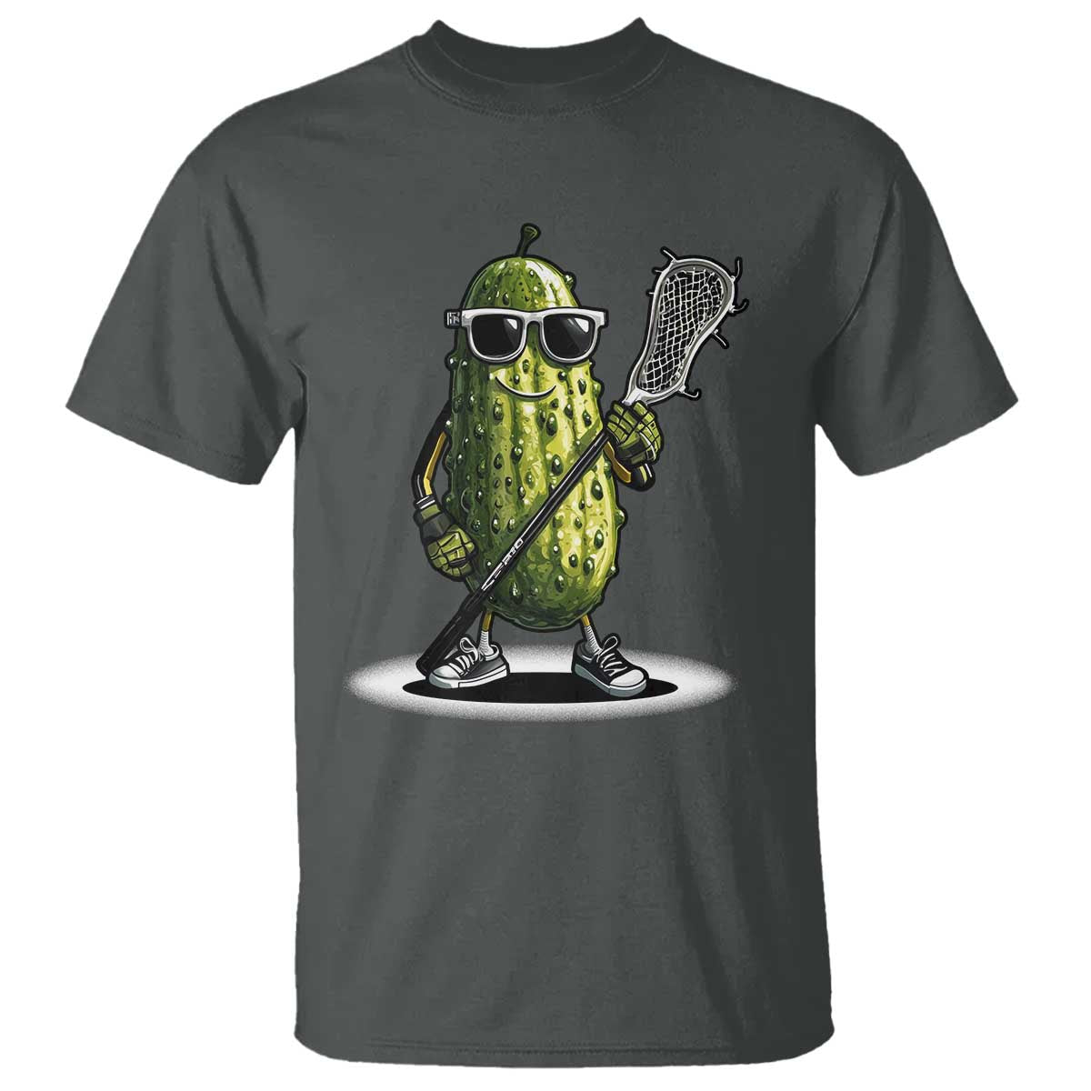 Funny Lacrosse T Shirt Pickle Playing Lax Lover Player TS10 Dark Heather Print Your Wear