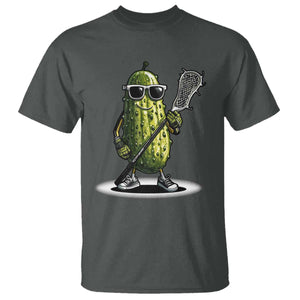 Funny Lacrosse T Shirt Pickle Playing Lax Lover Player TS10 Dark Heather Print Your Wear