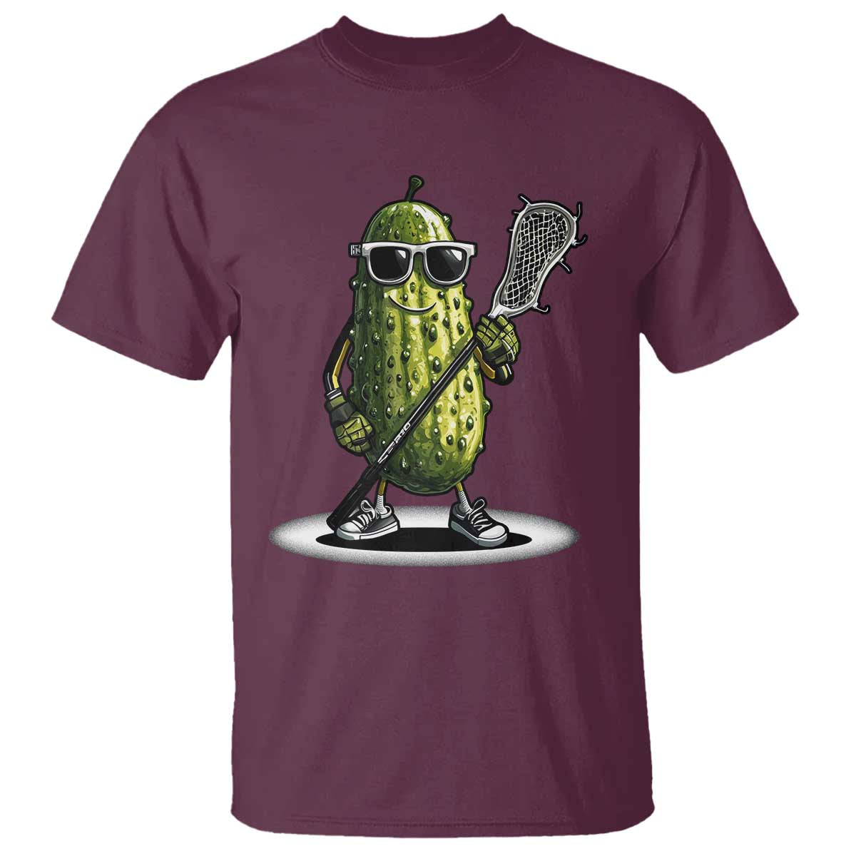 Funny Lacrosse T Shirt Pickle Playing Lax Lover Player TS10 Maroon Print Your Wear