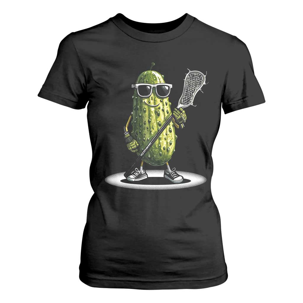 Funny Lacrosse T Shirt For Women Pickle Playing Lax Lover Player TS10 Black Print Your Wear