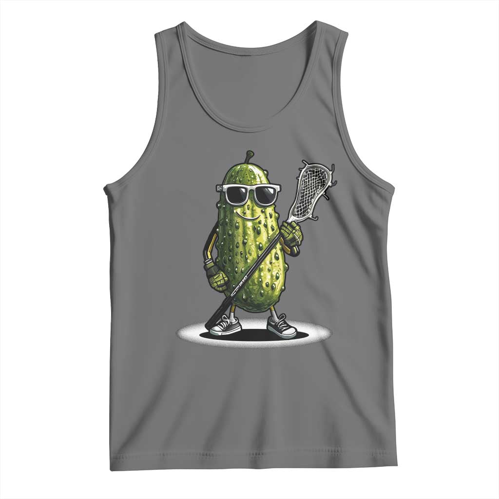 Funny Lacrosse Tank Top Pickle Playing Lax Lover Player TS10 Black Heather Print Your Wear