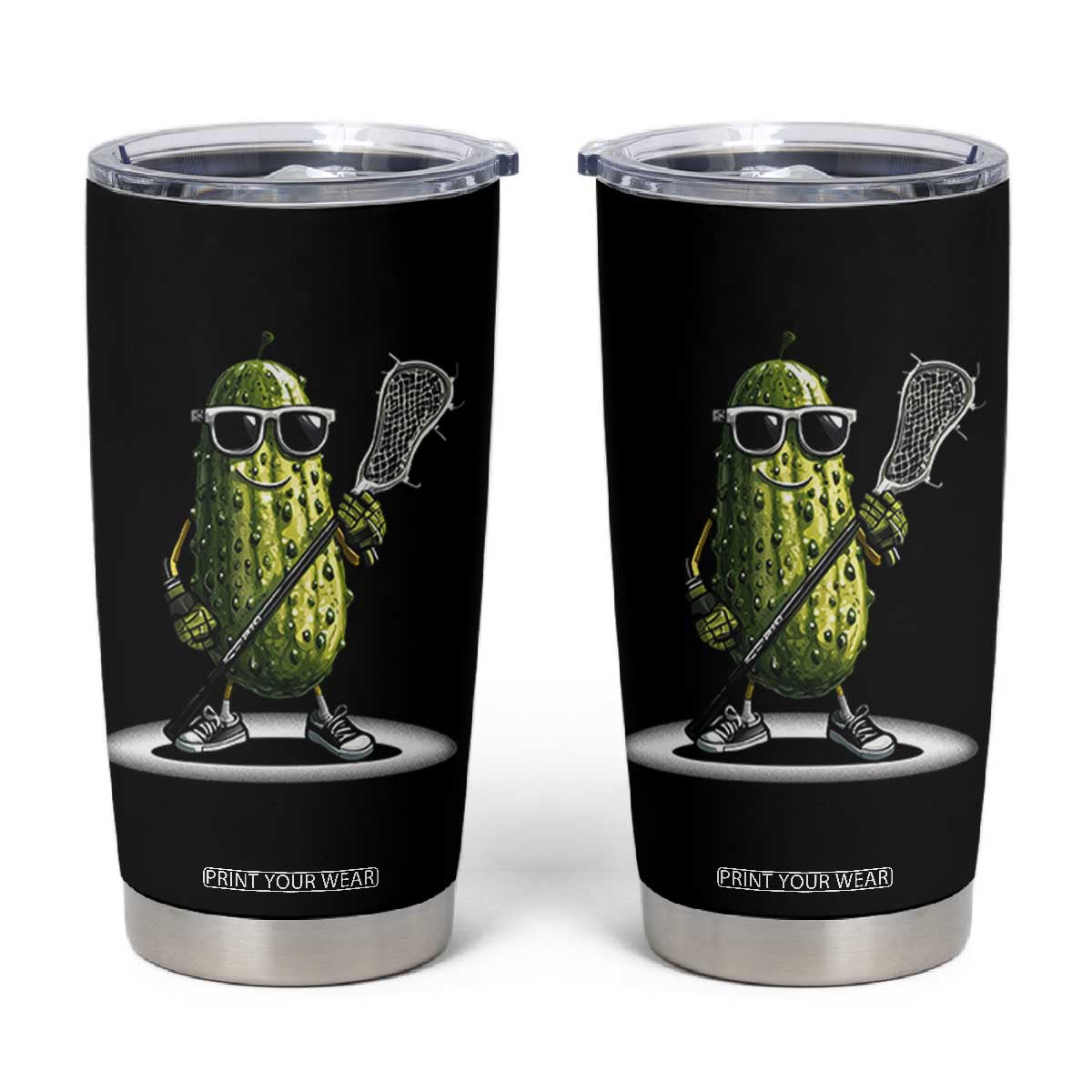 Funny Lacrosse Tumbler Cup Pickle Playing Lax Lover Player TS10 Black Print Your Wear