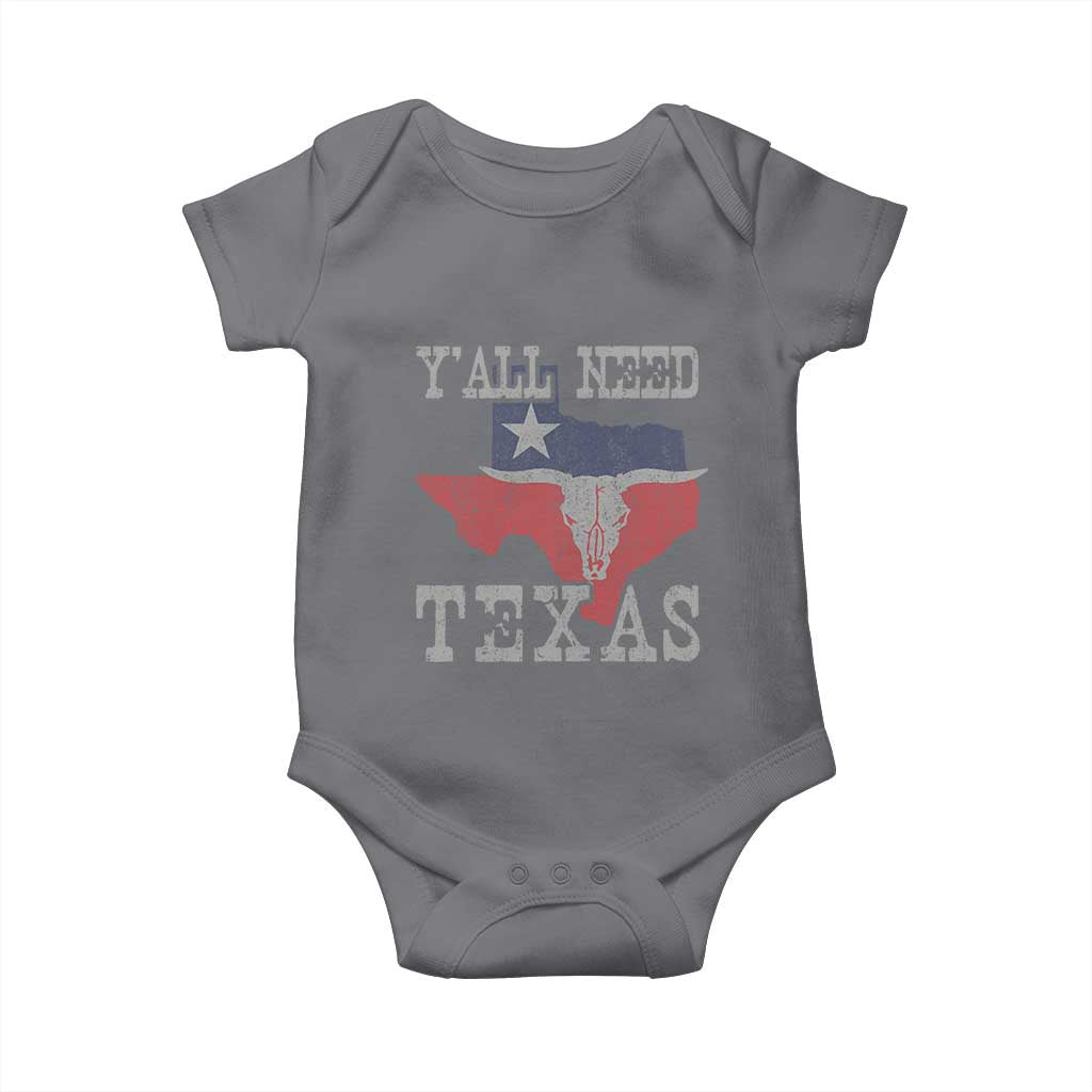 Yall Need Texas Baby Onesie State Map Vintage TS10 Charcoal Print Your Wear