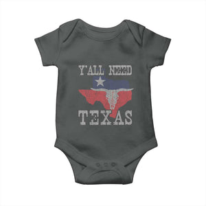 Yall Need Texas Baby Onesie State Map Vintage TS10 Dark Heather Print Your Wear