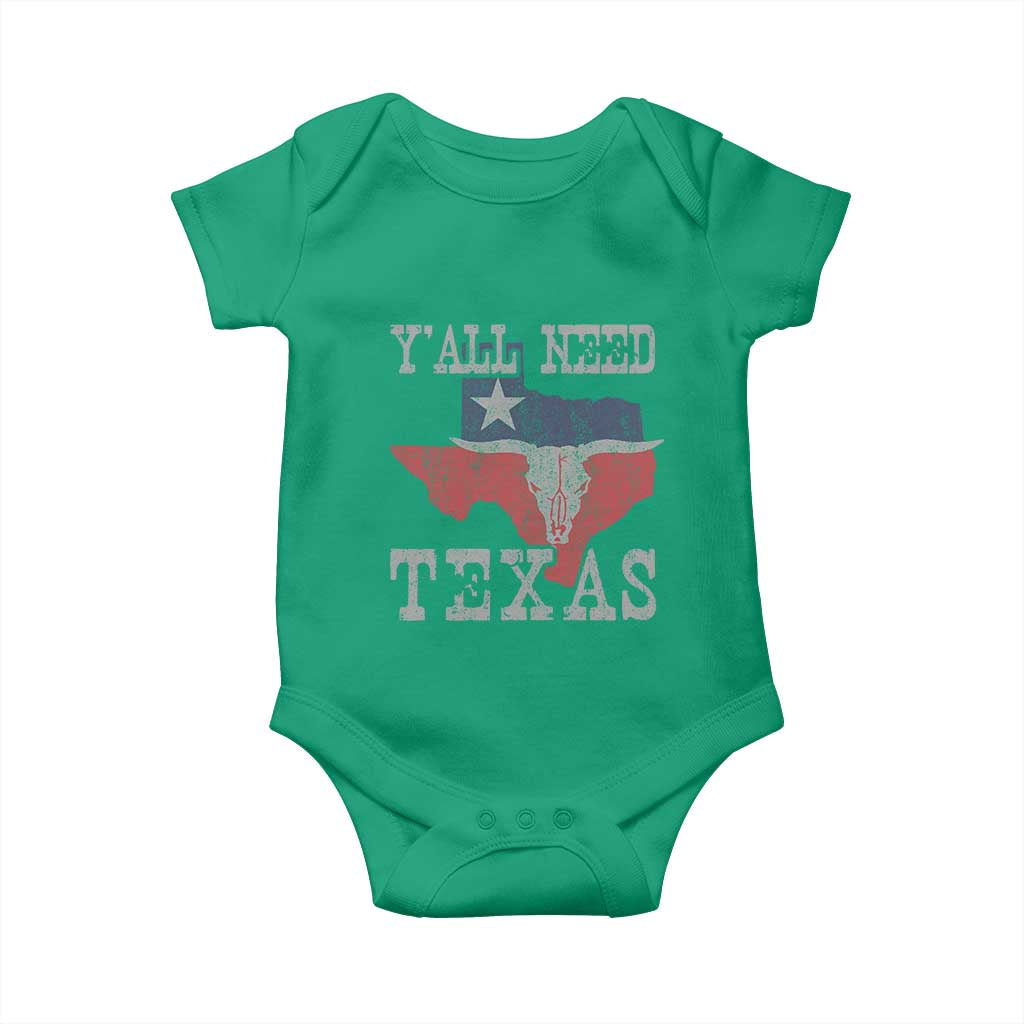 Yall Need Texas Baby Onesie State Map Vintage TS10 Irish Green Print Your Wear