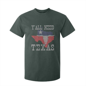 Yall Need Texas T Shirt For Kid State Map Vintage TS10 Dark Forest Green Print Your Wear