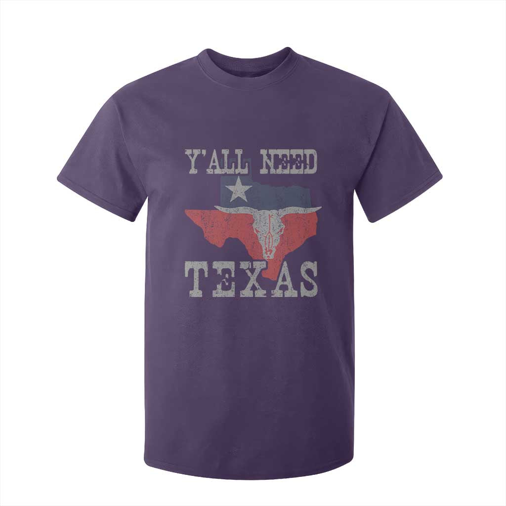 Yall Need Texas T Shirt For Kid State Map Vintage TS10 Purple Print Your Wear