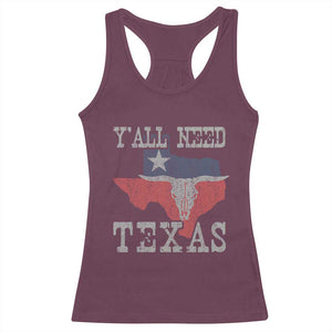 Yall Need Texas Racerback Tank Top State Map Vintage TS10 Maroon Print Your Wear