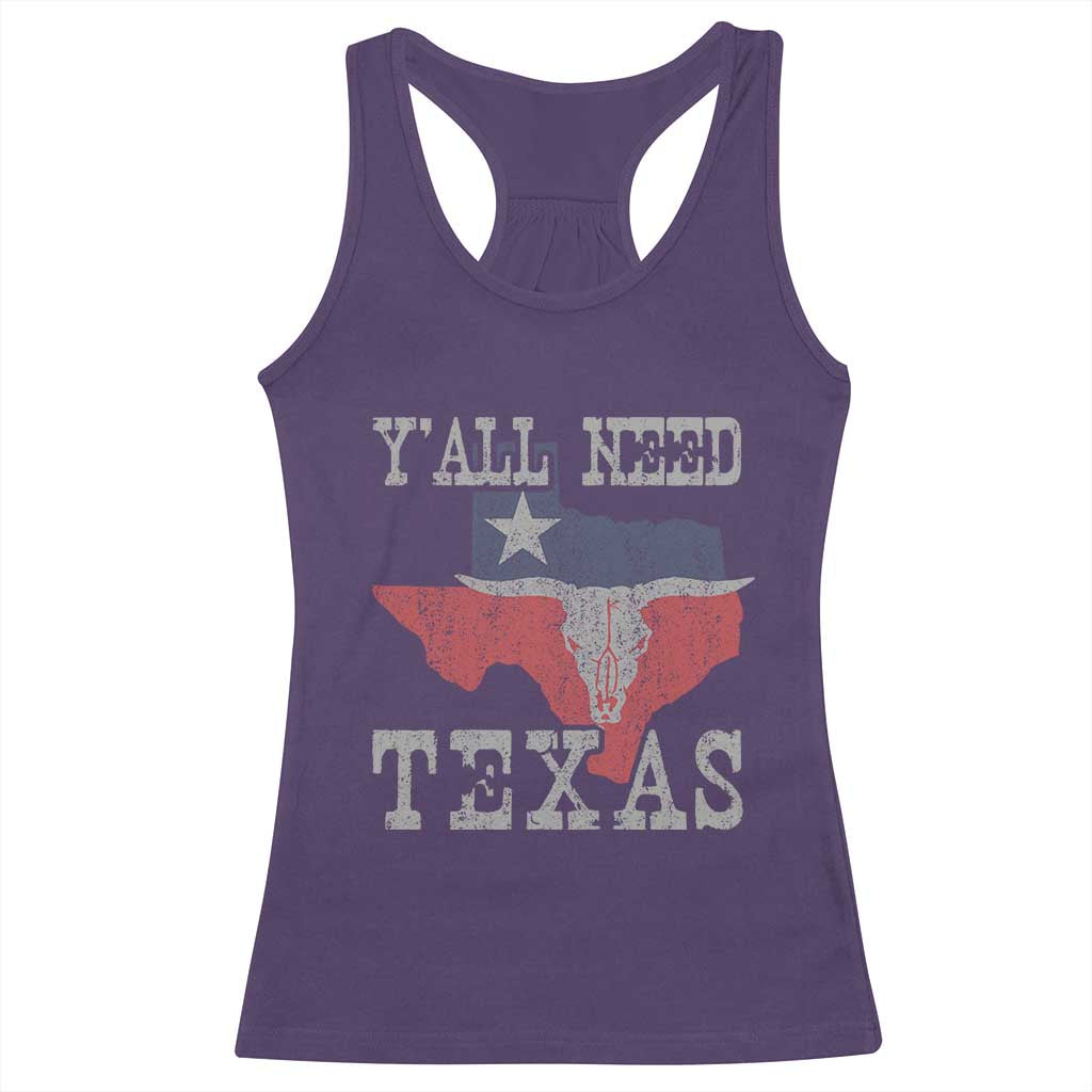 Yall Need Texas Racerback Tank Top State Map Vintage TS10 Purple Print Your Wear
