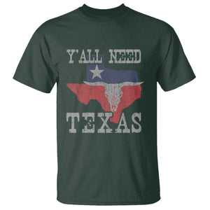 Yall Need Texas T Shirt State Map Vintage TS10 Dark Forest Green Print Your Wear