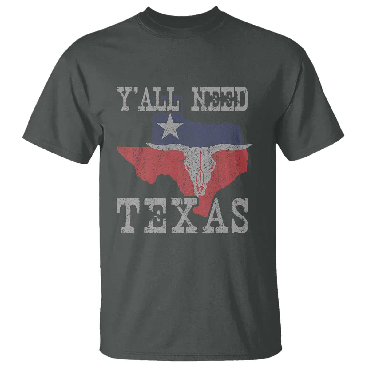 Yall Need Texas T Shirt State Map Vintage TS10 Dark Heather Print Your Wear