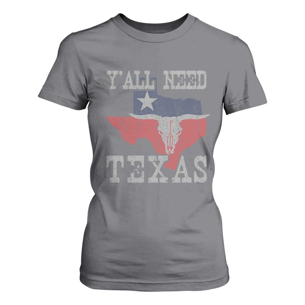 Yall Need Texas T Shirt For Women State Map Vintage TS10 Charcoal Print Your Wear
