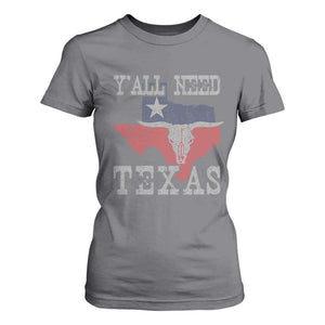 Yall Need Texas T Shirt For Women State Map Vintage TS10 Charcoal Print Your Wear