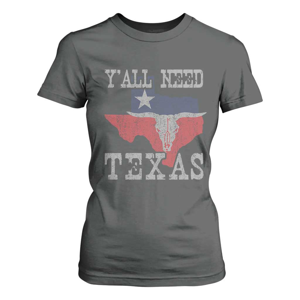 Yall Need Texas T Shirt For Women State Map Vintage TS10 Dark Heather Print Your Wear